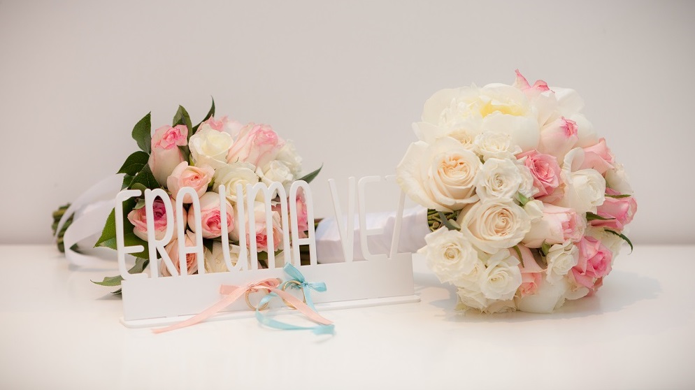 Bouquet de noiva - Rosa a Branco